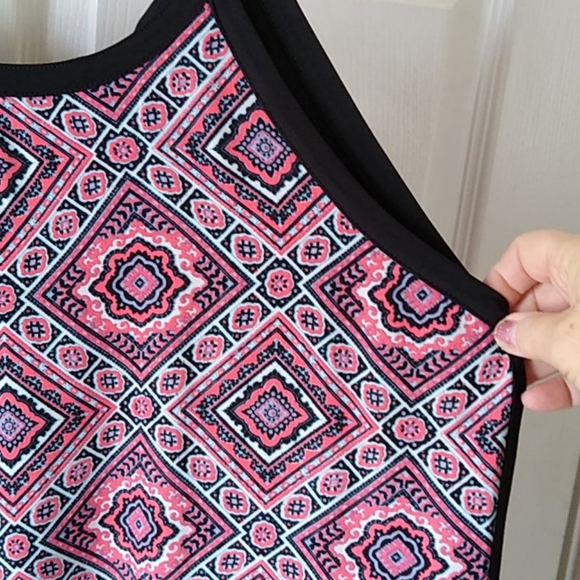 Maurices Sleeveless Shift Dress Black Boho Print - Picture 2 of 8